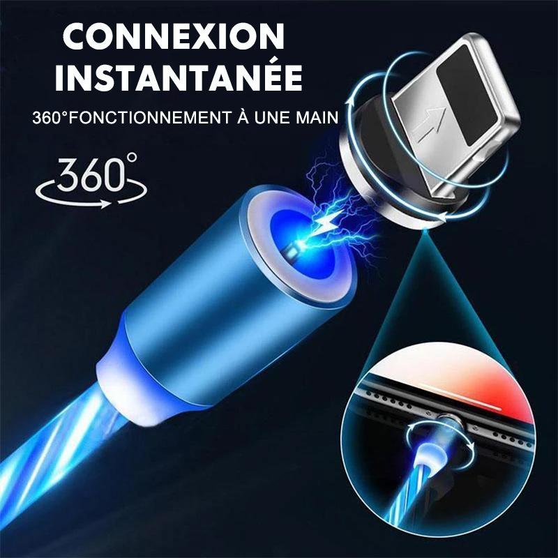 Magnetic USB charging cable with LED