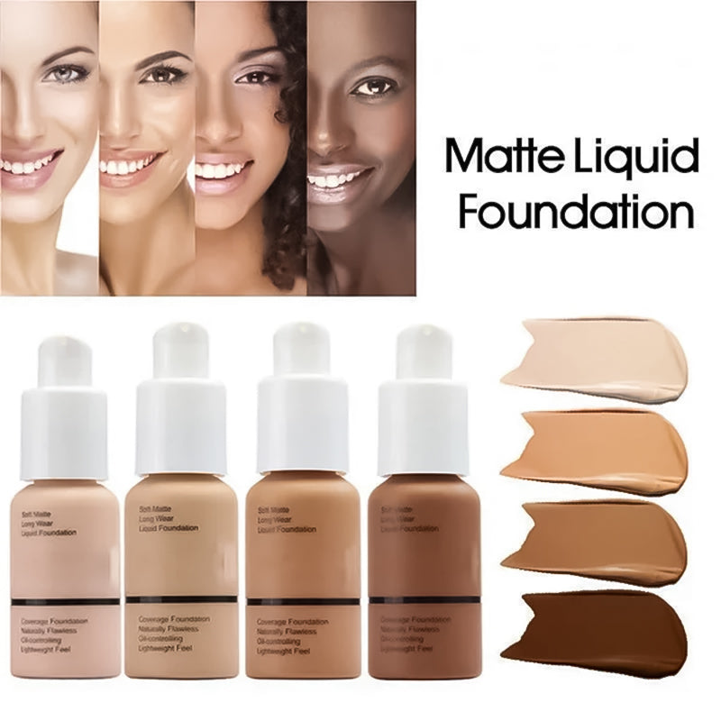 Soft matte liquid foundation