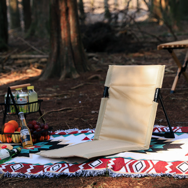 Outdoor Foldable Reclining Chair With Integrated Beach Chair