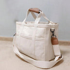 Solid Color Canvas Shopper Bag