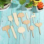 Plant labels made of wood for garden and balcony – Rewritable labels for herbs and plants