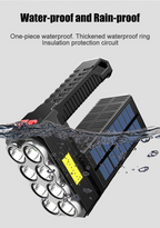 Solar LED Flashlight – Waterproof, powerful handheld spotlight with lithium battery
