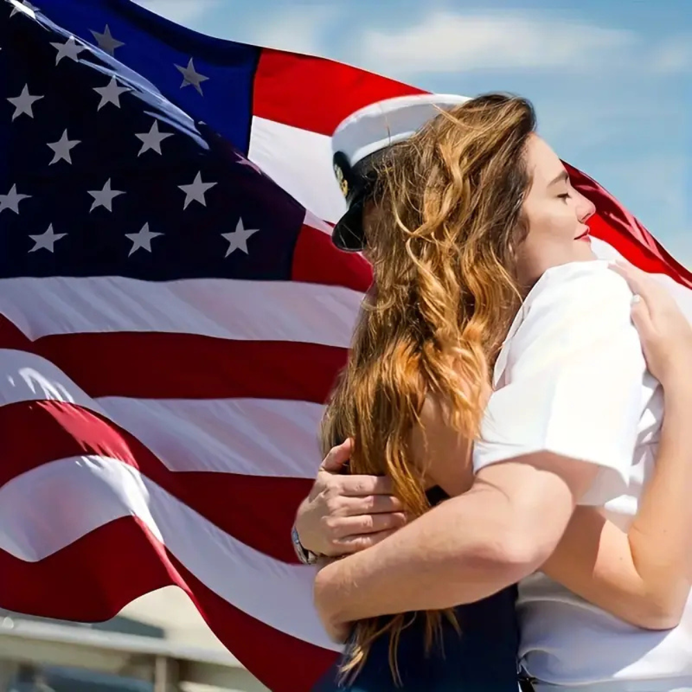 American Flag Heavy Duty Nylon Embroidered Stars Outdoor Brass Grommets