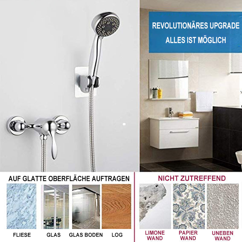 Self-adhesive shower head holder