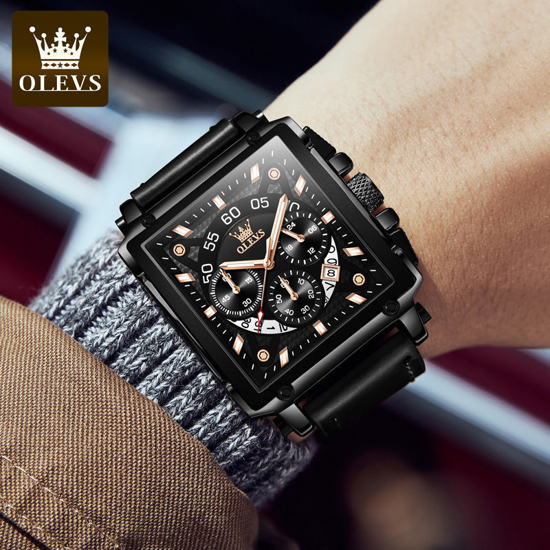 Olevs® Luminous Luxury Square Business Automatic Mechanical Watch