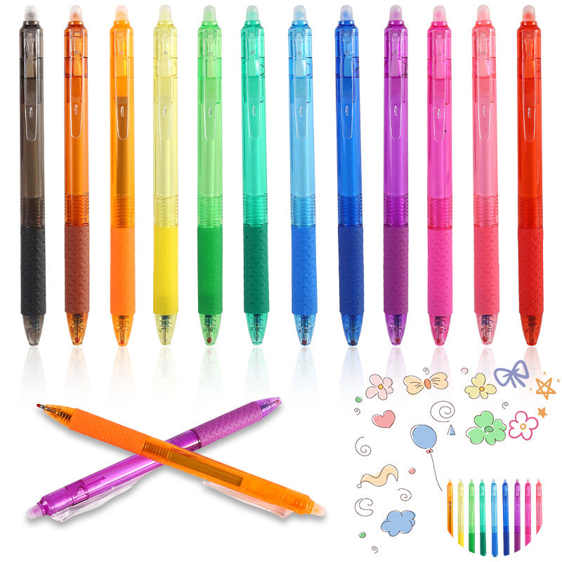 Multicolored erasable gel pens (12 pcs)