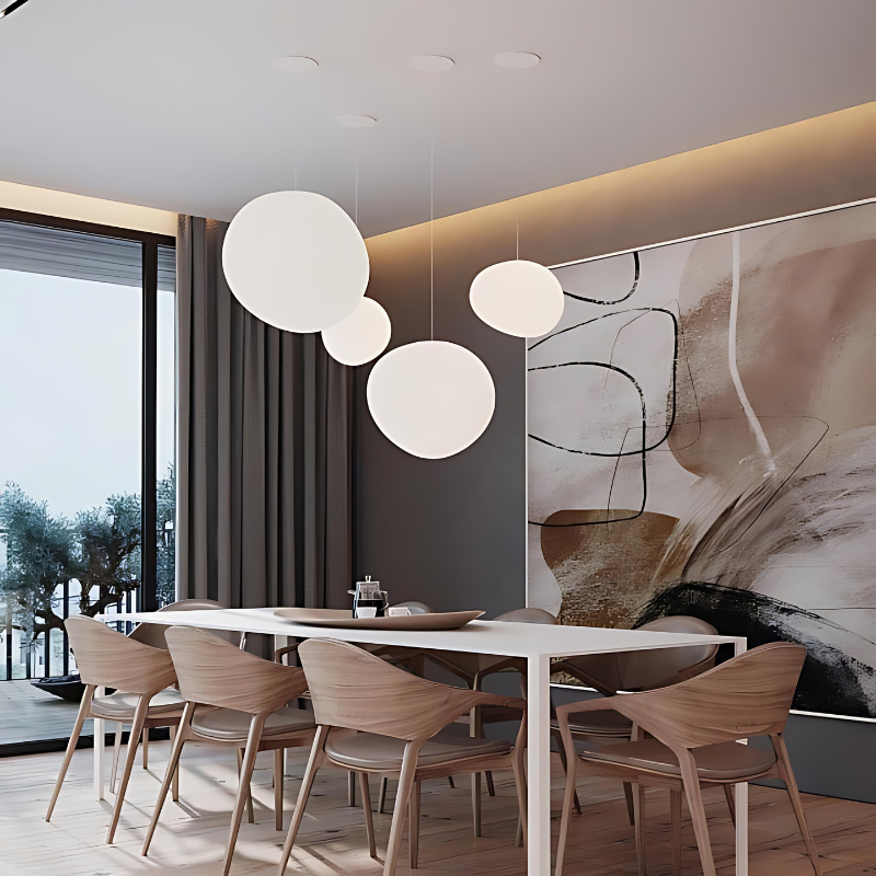 Elegant Glass Pebble Pendant Light