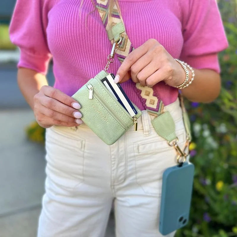 Phone strap with zipper pocket
