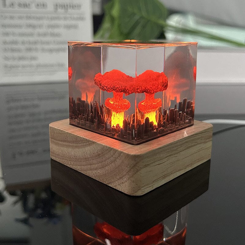 Resin lamp with explosive bombs