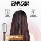 Self-cleaning anti-static massage comb