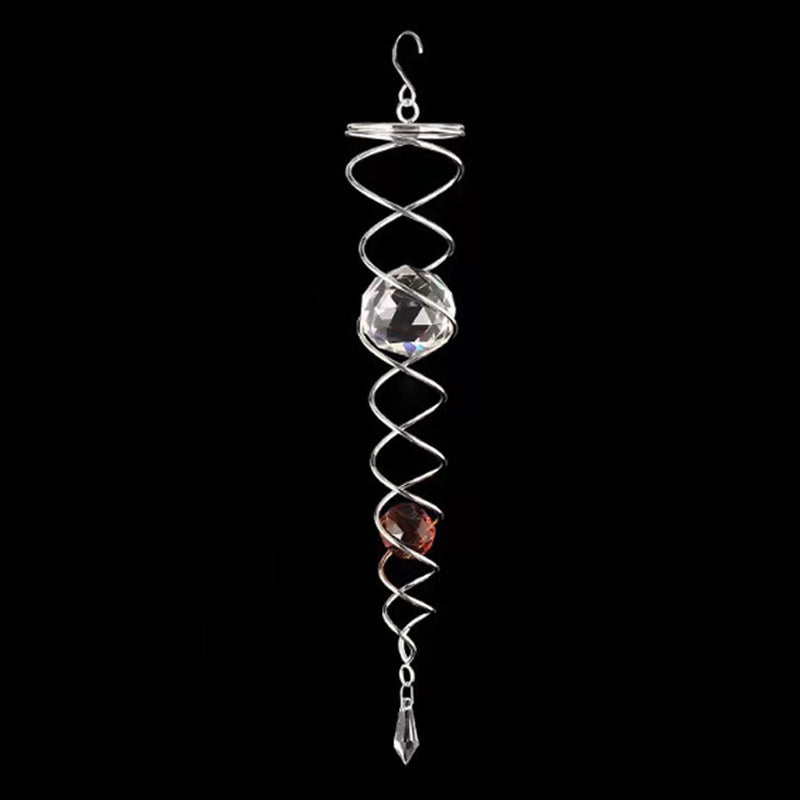 Wind Chimes Decor Crystal Gazing Ball Spiral Tail Wind Spinner Stabilizer