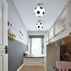 SportLume Creative Ceiling Light | Basketball & Football Design | Semi-Mount | Glass Lamp