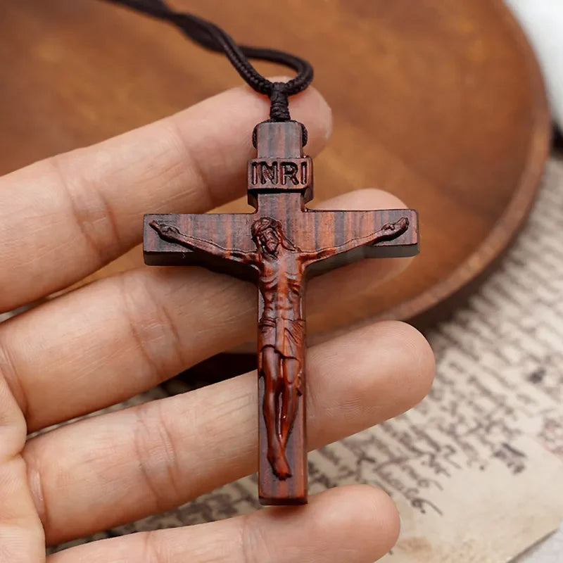 Jesus-Cross-Necklace made of Wood