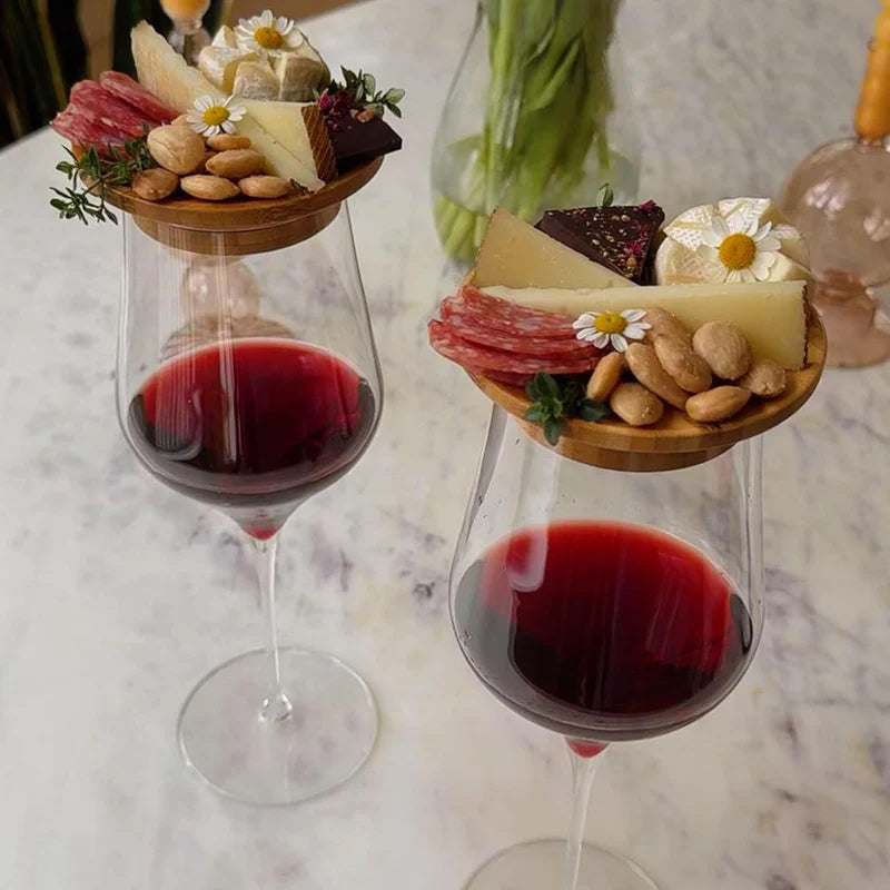 Wine glass for sausage platter