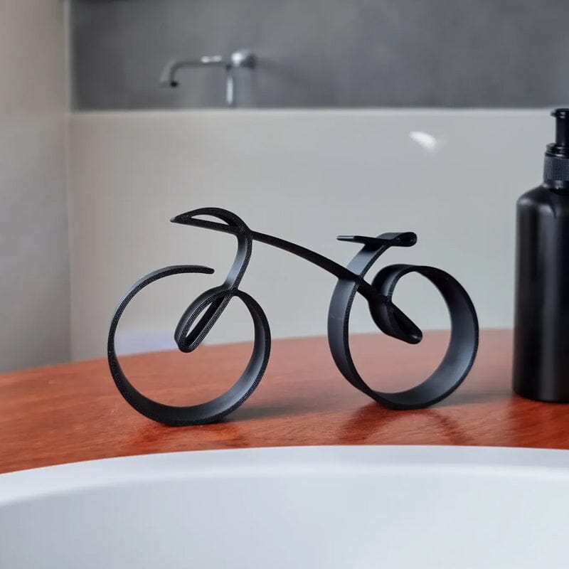 Minimalistic Bicycle Sculpture Wire Mesh Style