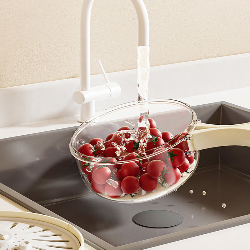 Multifunctional foldable handle drain bowl
