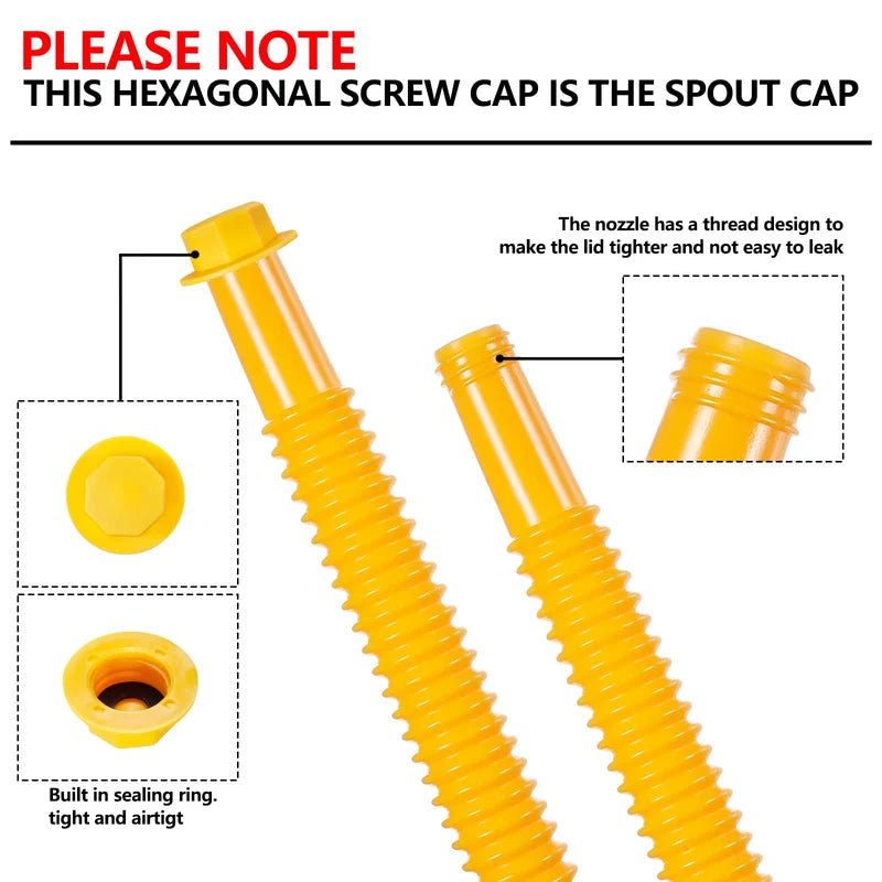 Upgraded replacement fuel can spout with flexible head