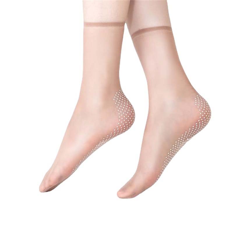 Spring Summer Invisible Non-Slip Crystal Silk Socks