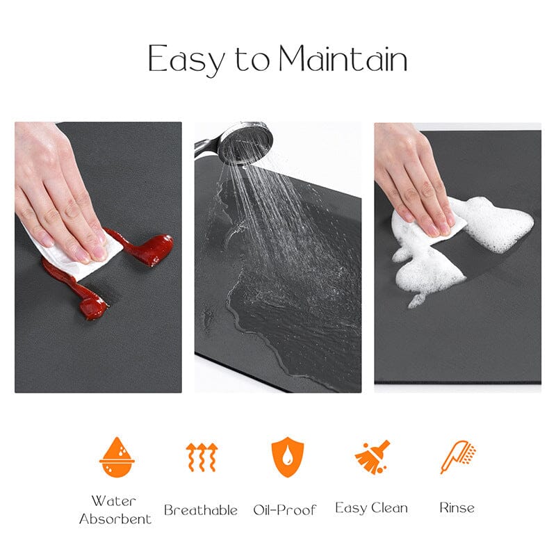 Kitchen Super Absorbent Draining Mat, Quick Dry Dish Coffee Mat