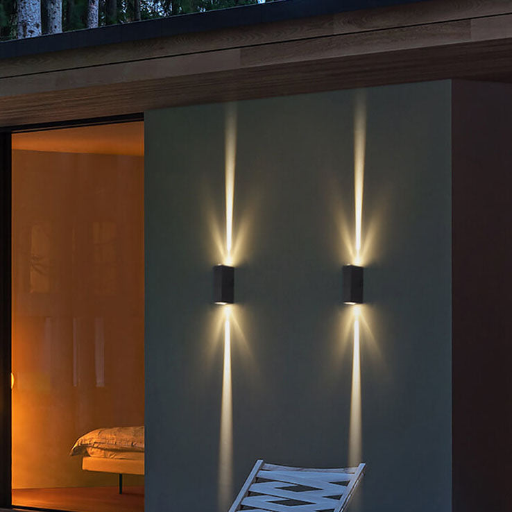 Modern Waterproof LED Outdoor Wall Light | Rectangular Up/Down Aluminum Fixture