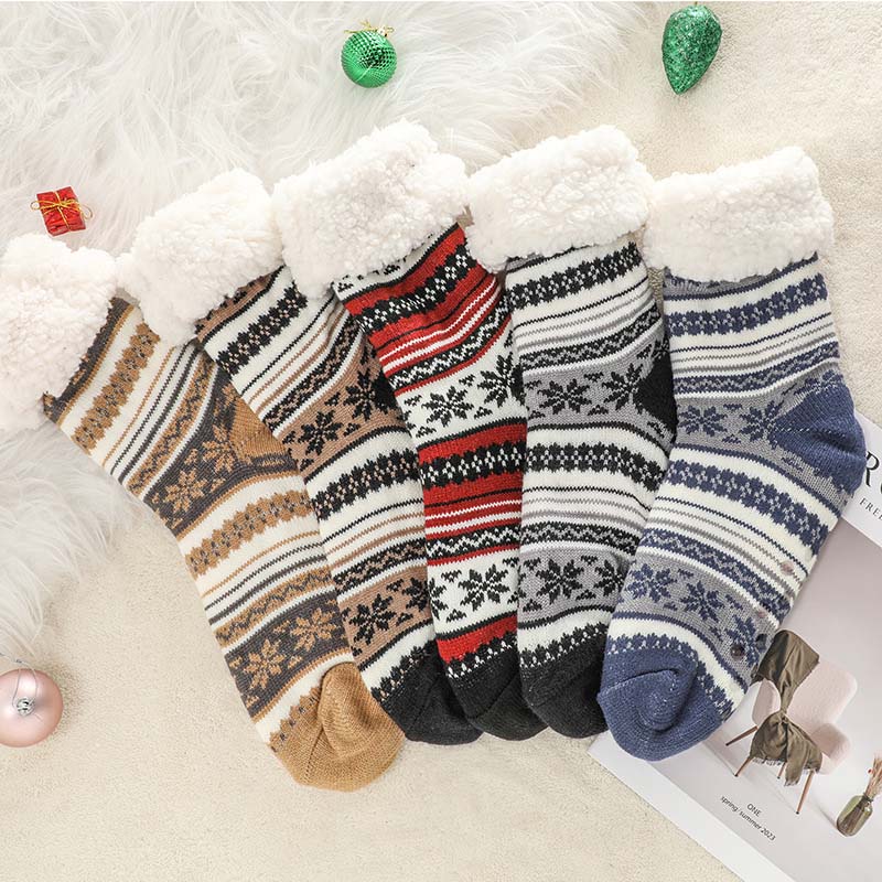 Snowflake Ultra-thick Slipper Home Socks