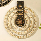 Wood Rotating Circular Perpetual Calendar