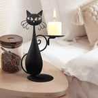 Candle holder black cat