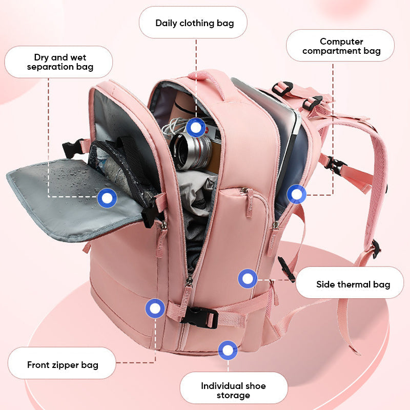 Women's large travel waterproof hiking backpack