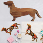 Wooden Dachshund Dog Serving Tray