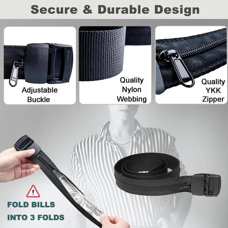 Anti-theft belt with hidden wallet
