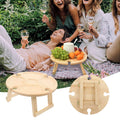 Wooden Outdoor Folding Picnic Table-With Glass Holder