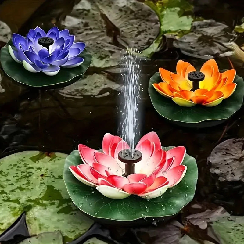 Lotus-shaped solar fountain pond decoration