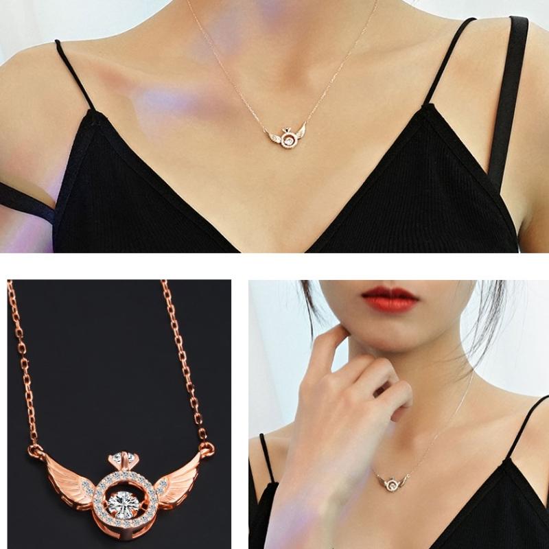 Angel Wing Rhinestone Necklace