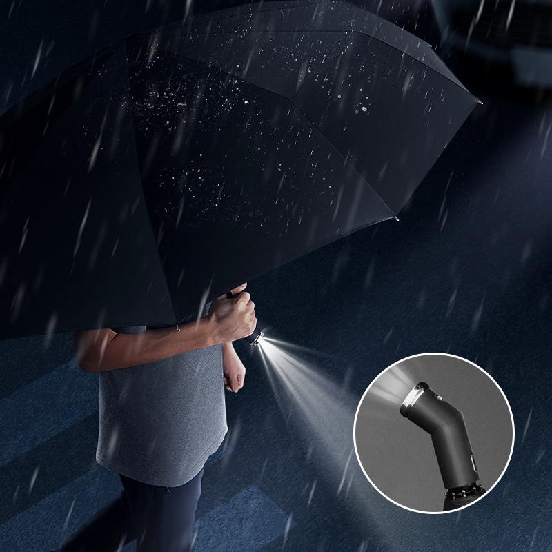 Windproof parasol and umbrella with LED