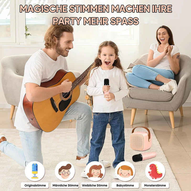 Mini Karaoke machine for children with wireless microphones