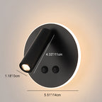 Modern Minimalistic Rectangular Round Iron Aluminum LED Wall Lamp For Bedroom