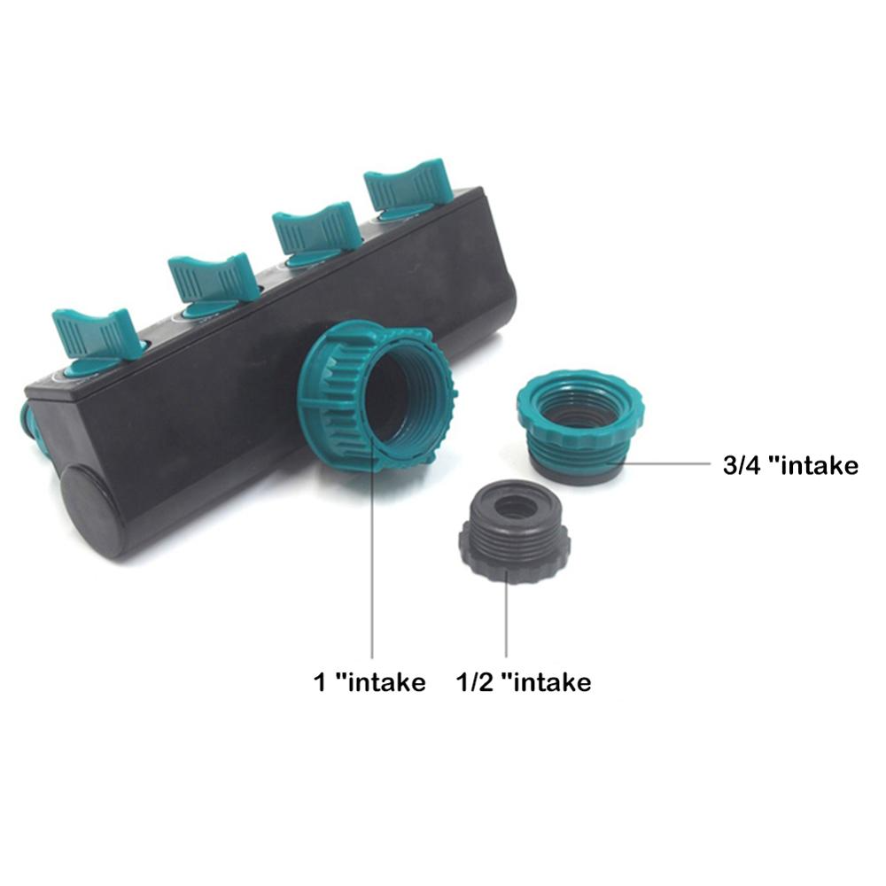 Universal 4-way garden hose splitter – Adjustable faucet splitter