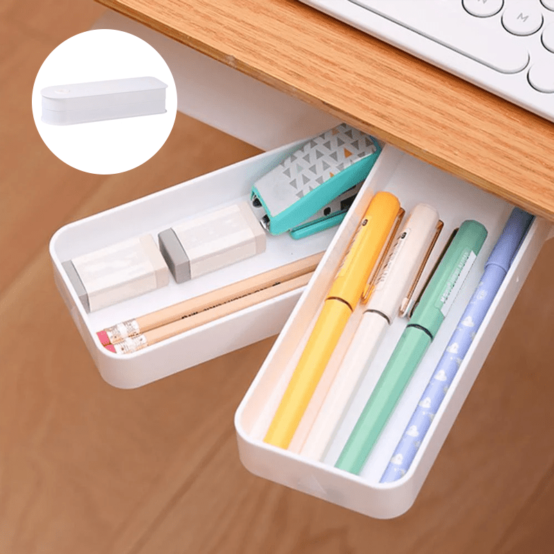 Swivel Under-Desk Drawer with Double-Layer Storage
