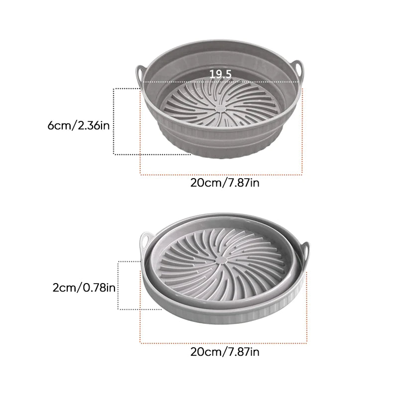 Air fryer grill pan made of silicone