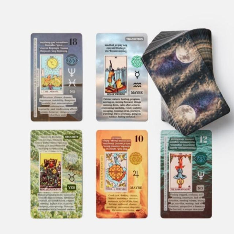 Learning cards Tarot deck with meanings on it