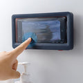 Waterproof phone holder for the bathroom