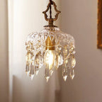 Small Brass Crystal Chandelier