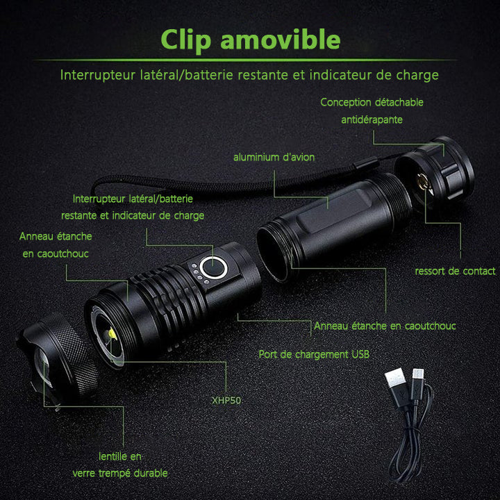 Military flashlight laser waterproof