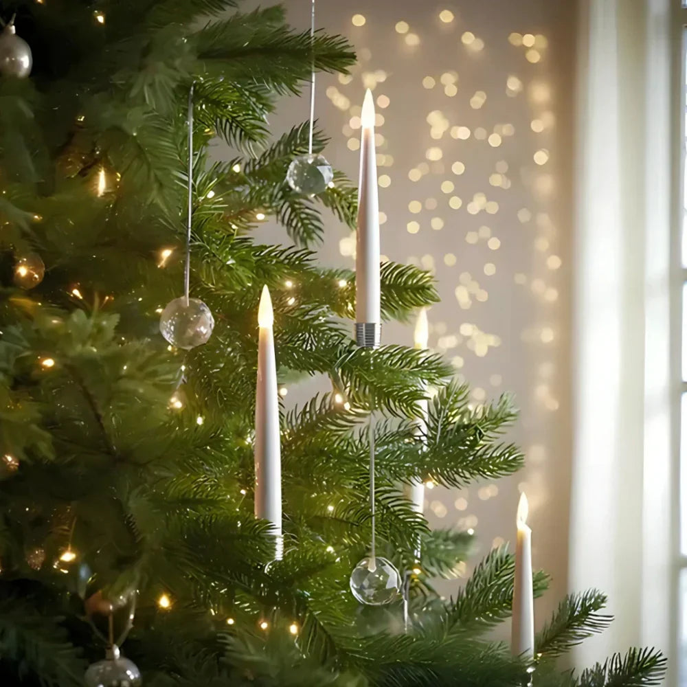 Christmas Tree Lights with Flickering LED Candles