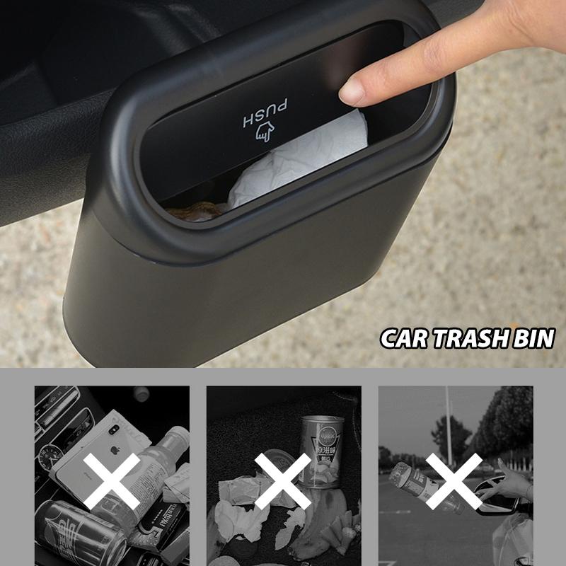 Car door hanging trash can