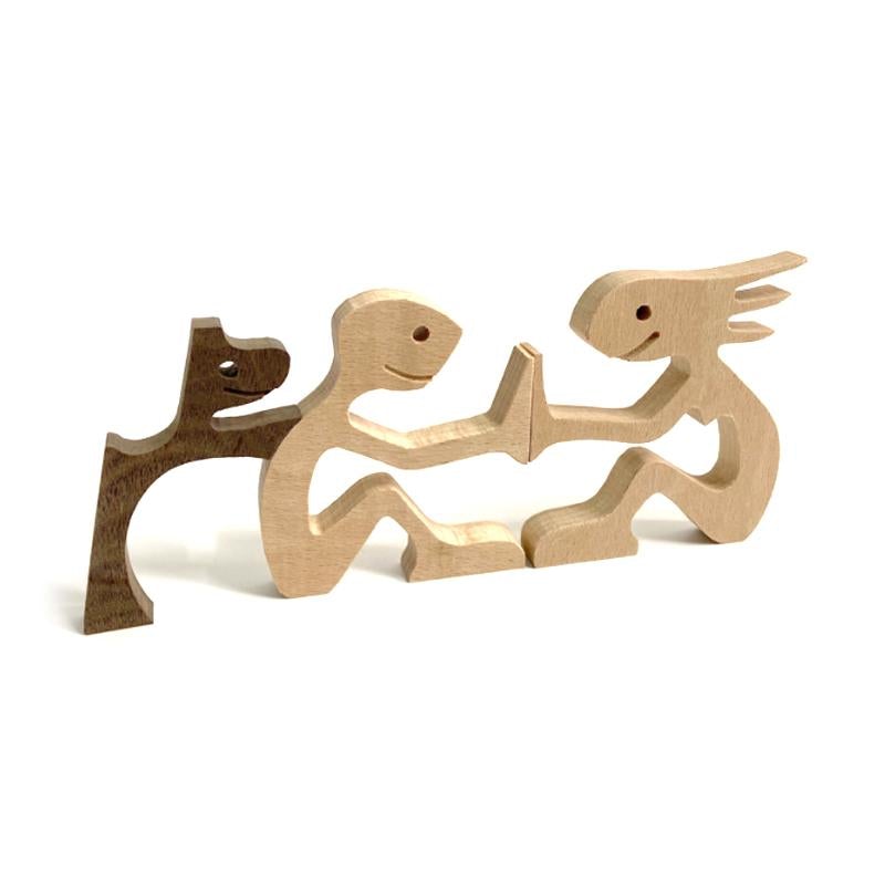 Animal Lover Wooden Sculpture Table Decoration