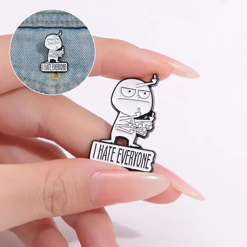 I HATE ALL funny brooch
