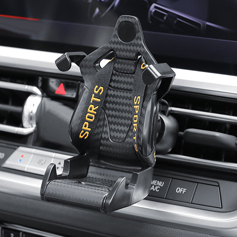 Racing seat with seatbelt