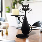 Candle holder black cat