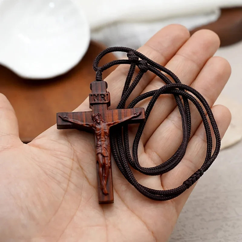Jesus-Cross-Necklace made of Wood